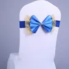 كرسي زفاف Bowknot غلاف SASHES مرنة SPANDEX BOW الفرقة مع مشبك لحفلات الزفاف حفلات الحفلات التزيين DBC BH2670