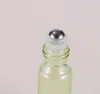 5ML Pendant Pearl Lustre Roll Bottle Essential Oil Empty Perfume Glass Vials Keychain With Metal Roller Ball