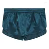 Cuecas laterais laterais abertas boxeador de quadril masculino de cetim de cetim de cetim de praia shorts shorts cueca boxers de roupas de noite calcinha sexy tanga