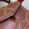 Mode senaste bärbara nitskuldersäckar Designer Lady Crossbody Bag Chain Totes Luxurious Women's Handbags Luxury Designers Women Wallet Coffee Purse 5 Färger