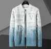 Gradiënt Brief Afdrukken Vest Mannen Sweter Koreaanse Truien Jas Designer Mode Gebreide Vest Jas