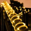 문자열 100/200/300 LED 야외 태양열 로프 라이트 전원 방수 튜브 구리 와이어 요정 조명 크리스마스 정원 울타리