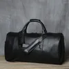 Duffel Taschen Retro Herren Handgepäck Tasche Reise Echtleder Große Kapazität Einzelschulter Messenger für 15 Zoll Laptop