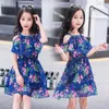 Girl Dresses Teenage Girls Floral Off Shoulder Bohemian Beach Sundress Dress Summer Children Costume 6 8 9 10 12 Years