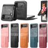 Fashion Designer Wallets Telefono Case di pelle per Samsung Galaxy Z Flip1 2 3 4 5G Card PC PU in rilievo e Pocket Pocke