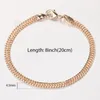 Link Bracelets 4.5mm Wide Foxtail Chain For Women Men 585 Rose Gold Color Weaving Curb On Hand 8inch 20cm Wrist Jewelry