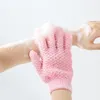 Gant de bain à cinq doigts pour le nettoyage des deux côtés Brosses de douche Gants de massage Brosse de nettoyage SPA Mousse Accessoires de salle de bain RRA899