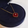 Damen-Halskette Clover Luxury1 Gold-Diamant-Halsketten Kette aus hochwertigen Materialien Designer-Achat-Modeschmuck Anhänger verblasst nicht und ist nicht allergisch Bijoux chanceux-2