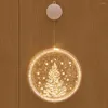 Strings Navidad Tipo de suspensión 3D Luces LED Decoraciones de la sala de estar de copos de nieve Reno Luces de Navidad 2023 Año