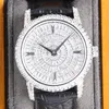 Diamant-Herren-Automatikuhren, 40 mm Zifferblatt, silberne Farbe, 9015-Uhrwerk, Saphir 316L, feiner Stahl, Herren-Armbanduhr 314O