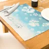 Table Mats Blue Series 2023 Christmas Cotton And Mat For Dining Paper Placemats