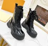 2023 Designer Paris Ruby Flat Ranger Botas altas BEAUBOURG Botines Piel de becerro Chunky Martin Zapatos de invierno Laureate Platform Desert Zapatillas con cordones con caja