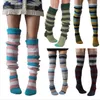 Socks Wool Striped Knee High Socks Fashion Knitted Pile Stockings for Women Casual European American Chaussette Leg Warmers Underwear BC225