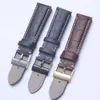 Black Brown Blue äkta läderklocka Watch Band Soft Watchbands för Breitling Strap Man 22mm med Tools189U