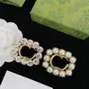 Classic Designer Double Letter Gold Diamond Pearl Brooch Fashion Suits Pins Men Women Dress Accessory Luxury Brand Jewelry Brooches Breastpin With BOX