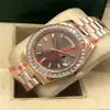 Dernière version 11 Style Mens Platinum 41mm Ice Blue Diamond Cading 228396 Automatic Fashion Men's Watches Wristwatch237h