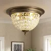 Ceiling Lights Vintage Bronze Light Crystal Flush Mount Lamps E14 Luxury Lamp In Kitchen Corridor Bedroom Hallway Fixture