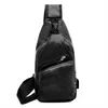 Sac pour hommes hommes sacs à bandoulière fronde poitrine Pack cuir matériel USB charge bandoulière sac à main solide fermeture éclair classique Style286t