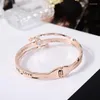 Bangle Yun Ruo100 Språk Jag älskar dig Projektion Rose Gold Women Man Gift Titanium Steel Jewelry Not Change Color Drop