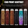 New Portable Auto Car Ashtray Cigarette Cup Ash Holder Wood Grain Relief Style Creative Ashtray For Car Fireproof Ashtrays M2P9