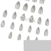 Falska naglar 24 st -löstagbara tryck på diy fulltäckslinjer lång mandel franska falskt