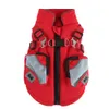 Harnais d'hiver pour chien 2 en 1 doux doublé polaire chaud pour chien imperméable coupe-vent avec sac à collation gilet pour animaux de compagnie pour petits chiens par temps froid rouge A513