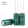 5pcs 63v330uf 10x20mm oro verde 63v adattatore di alimentazione inverter condensatore ad alta frequenza a bassa resistenza 10 da 20mm