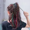 Accesorios para el cabello 18 Uds 90CM colorido tejido Hip Hop cintas para niños cuerda niñas mujeres Color degradado trenza DIY cola de caballo