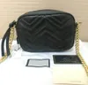 디자이너 Marmont Bag 패턴 가방 가방 가방 체인 핸드백 크로스 바디 지갑 레이디 가죽 클래식 스타일 토트 가방 24cm