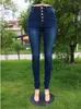 Женские джинсы 2023 Осенняя высокая талия для женщин Слитная джинсовая джинсовая ткань Жан Бодикон повязка повязки скинни тона
