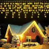 Strings 4-30M Icicle Light Christmas Fairy Hanging Window Curtain Outdoor Garland Decor Wedding Party Holiday