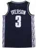 CUSTOM Ncaa Jerseys Mens Georgetown Hoyas Iverson College Jersey 3ai University Basketball indossa taglia S-2xl Quick Del