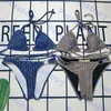 شعار معدني بيكيني رسالة كاملة مطبوعة ملابس السباحة النسائية مثير الرسن ملابس السباحة بدلة السباحة