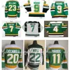 q888 Vintage Mike Modano Hockey Jersey DINO CICCARELLI Broten J.P. Parise Craig Hartsburg Brian Bellows JON CASEY Brett Hull Grün Weiß