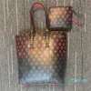 Kvinna väska mode totes sammansatta handväska kvinnor äkta läder damväskor big size 2pic set luxurys plånböcker f56346295j
