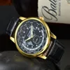 Sub Small Dial Work Stopwatch Mens Number Designer Watch Luksusowe pełne diamenty zegarki z kalendarzem skórzanym paskiem Top Bran228i