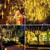 Cordes 30 cm 8 Tubes LED Météore Douche Pluie Guirlande Lumineuse Étanche Extérieure Guirlande Rue Vacances De Mariage Décoration