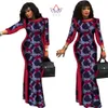 有名なブランドカジュアルドレス女性のための新しいスタイルのアフリカの服バジンリッチプラスサイズリアルワックスプリント100％コットンドレスwy304