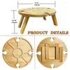 Camp Furniture Wooden Folding Picnic Table Outdoor Wine Easy Carrying Camping