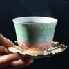 Cups Saucers 80ml Color Enamel Teacup Handmade Ceramic Small Tea Bowl Chinese Teaware Drinkware Craft Home Decor Accessories