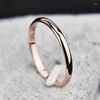 Wedding Rings BOBOTUU Titanium Steel Rose Gold Anti-allergy Smooth Simple Engagement Couples For Woman Girls Anneau BR19161