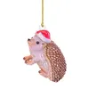 Decorative Figurines Simulation Wild Animal Model Toy Mini Squirrel Hedgehog Hanging Figures Dolls Miniatures Christmas Tree Pendant