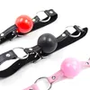 Par Solid Open Mouth Ball Soft Silicone Gag Flail Vuxen Game Bondage Fetish Leather Strap Sex Toy for Women Erotic