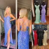 Sequin Prom Dress 2023 боковая щель официальное вечернее свадебное платье для вечеринки зимнее судно.