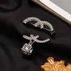 Lyxdesign smycken pärlbrosch kvinnor älskar diamant alfabet inlagd pin brosch mode par klädtillbehör gåva 18k guld pläterad 925 silver