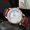 Sub Small Dial Work Stopwatch Mens Number Designer Watch Luksusowe pełne diamenty zegarki z kalendarzem skórzanym paskiem Top Bran228i