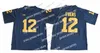 American College Football Wear Customize 2021 Michigan Wolverines Football Jersey 12 Cade McNamara 25 Hassan Haskins 7 Henne 9 Peoples-Jones 10 Brady Navy White Yel