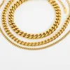 Anklets Gold Splated 316L Stacking Stacking Saut -Stacking dla kobiet 3 mm 6 mm 8 mm punk Miami Cuban Anklet Foot Jewelry