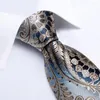 Corbatas de lazo Azul Champán Paisley Diseño Seda Corbata de boda para hombres Handky Gemelos Regalo Corbata para hombre Fiesta de negocios de moda Dropship Hi-Tie