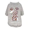 Dog Apparel Pet Winter Plus Velvet Clothes Jumpsuits Sweatshirt Puppy Animals Printed For Small Medium Dogs Wrap Belly Jacket